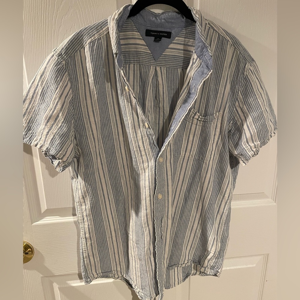 Tommy Hilfiger Blue Striped Men's Shirt